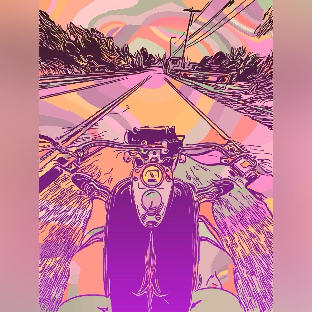 Trippy ride digital photo print